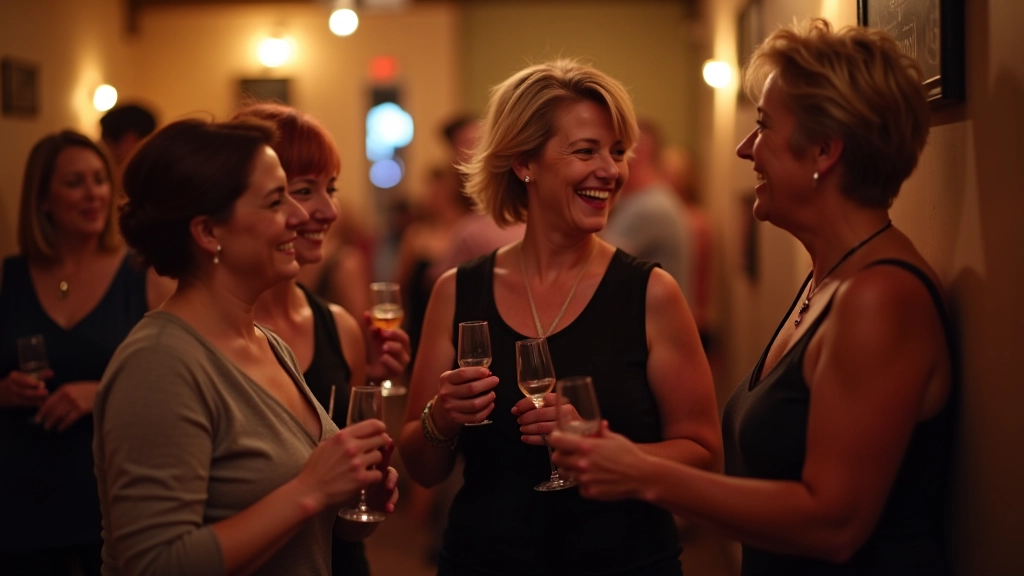 Community members enjoying conversation at a dance event